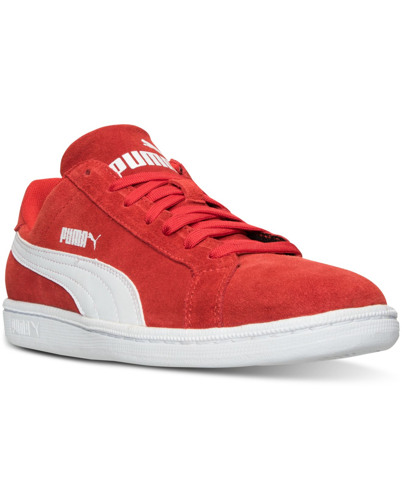 red patent leather pumas